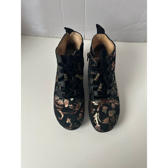 Alegria Eliza Regal Copper Black Metallic Floral Ankle Boots Women's Size 36 - Picture 2 of 10